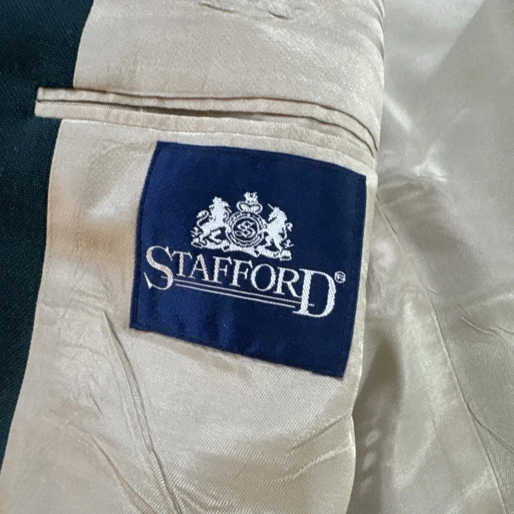 Vintage Stafford Jacket 44S Green Gold Button Masters Patch Sport Coat Golf